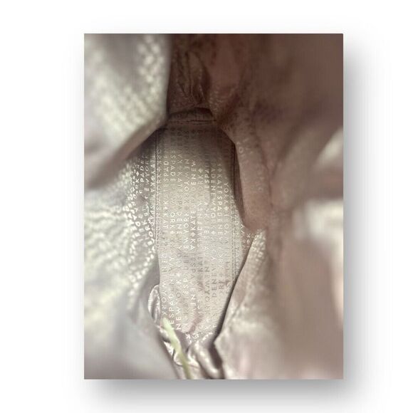 Kate Spade Small Tote Bag Rose Gold Glitter Bow Accent Designer Purse Handbag - Picture 14 of 16